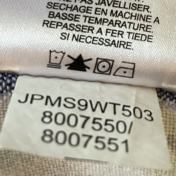 Linen Blue and White Striped JONES NEW YORK Signature button down blouse top XL - Picture 6 of 9